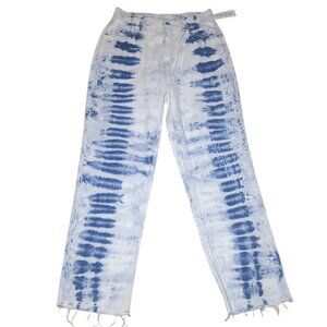 PacSun High Rise Button Up Tie-Dye Jeans Size 27 Womens Cotton Blue White NWT